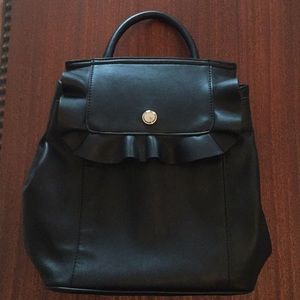 Nine West black ruffle mini backpack